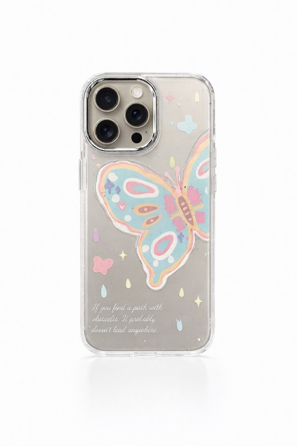 Aesthetic Pastel Butterfly Clear Phone Case | iPhone