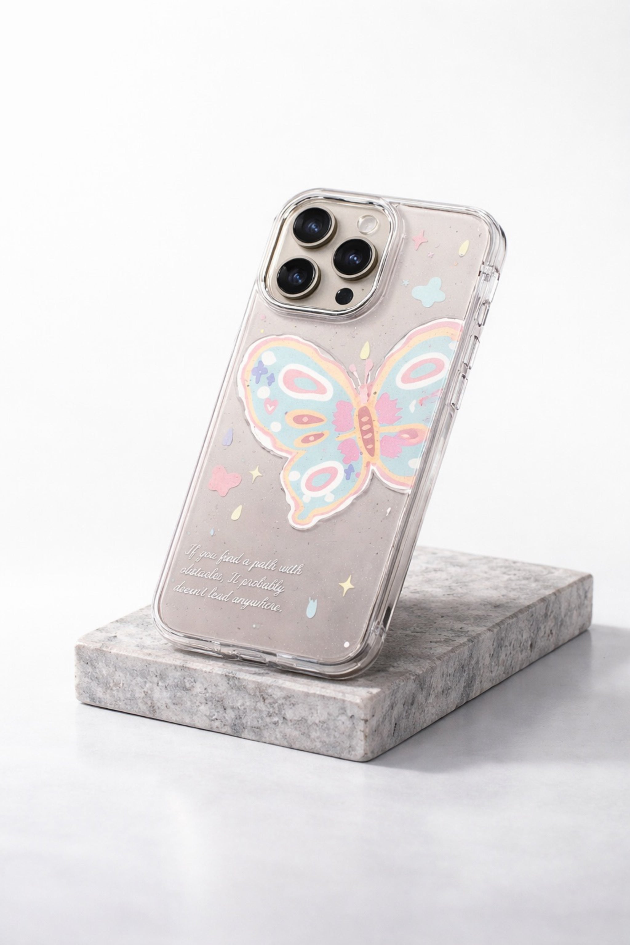 Aesthetic Pastel Butterfly Clear Phone Case | iPhone
