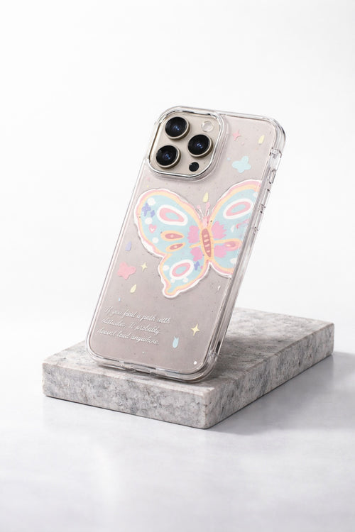 Aesthetic Pastel Butterfly Clear Phone Case | iPhone