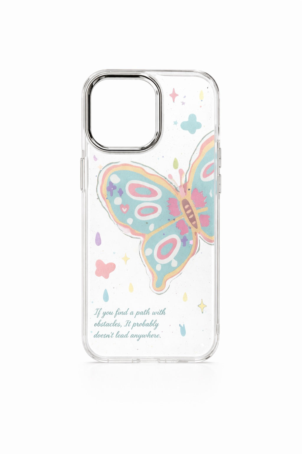 Aesthetic Pastel Butterfly Clear Phone Case | iPhone
