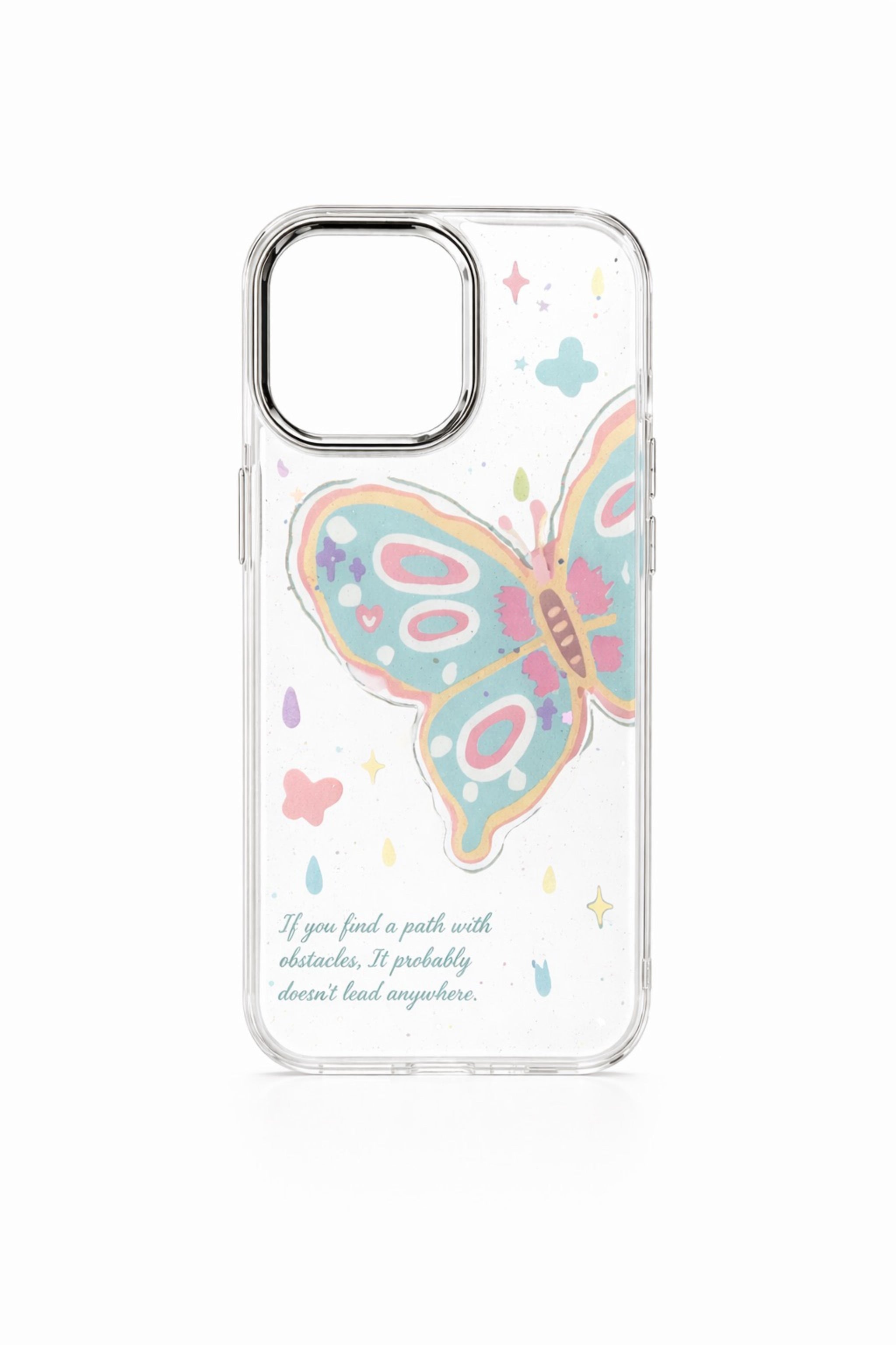 Aesthetic Pastel Butterfly Clear Phone Case | iPhone