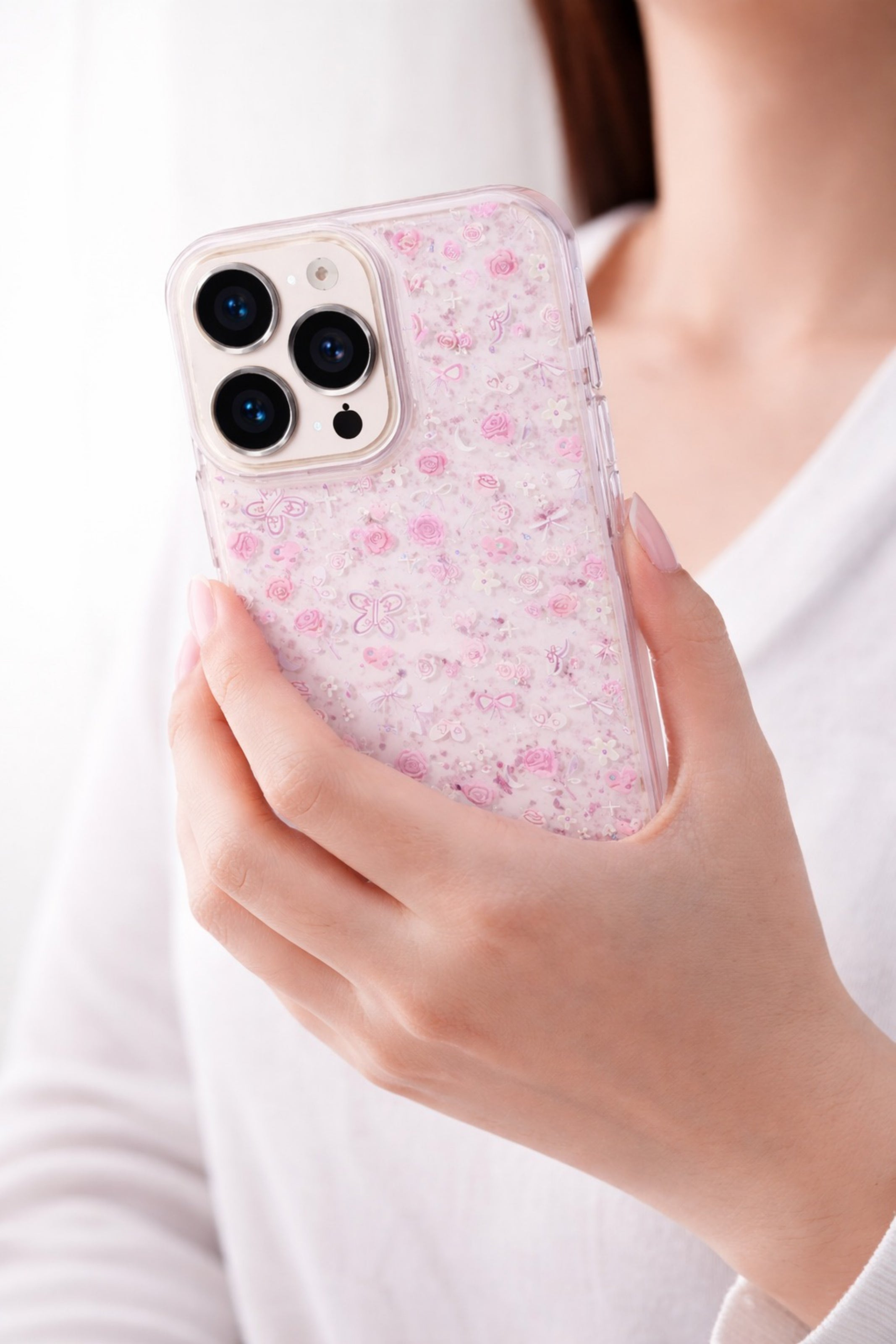 Sparkly Ribbon Bow, Rose & Butterfly Transparent | Cover for iPhone