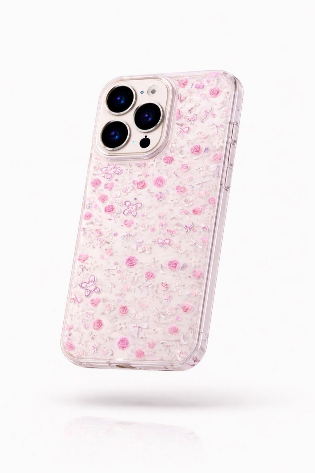 Sparkly Ribbon Bow, Rose & Butterfly Transparent | Cover for iPhone