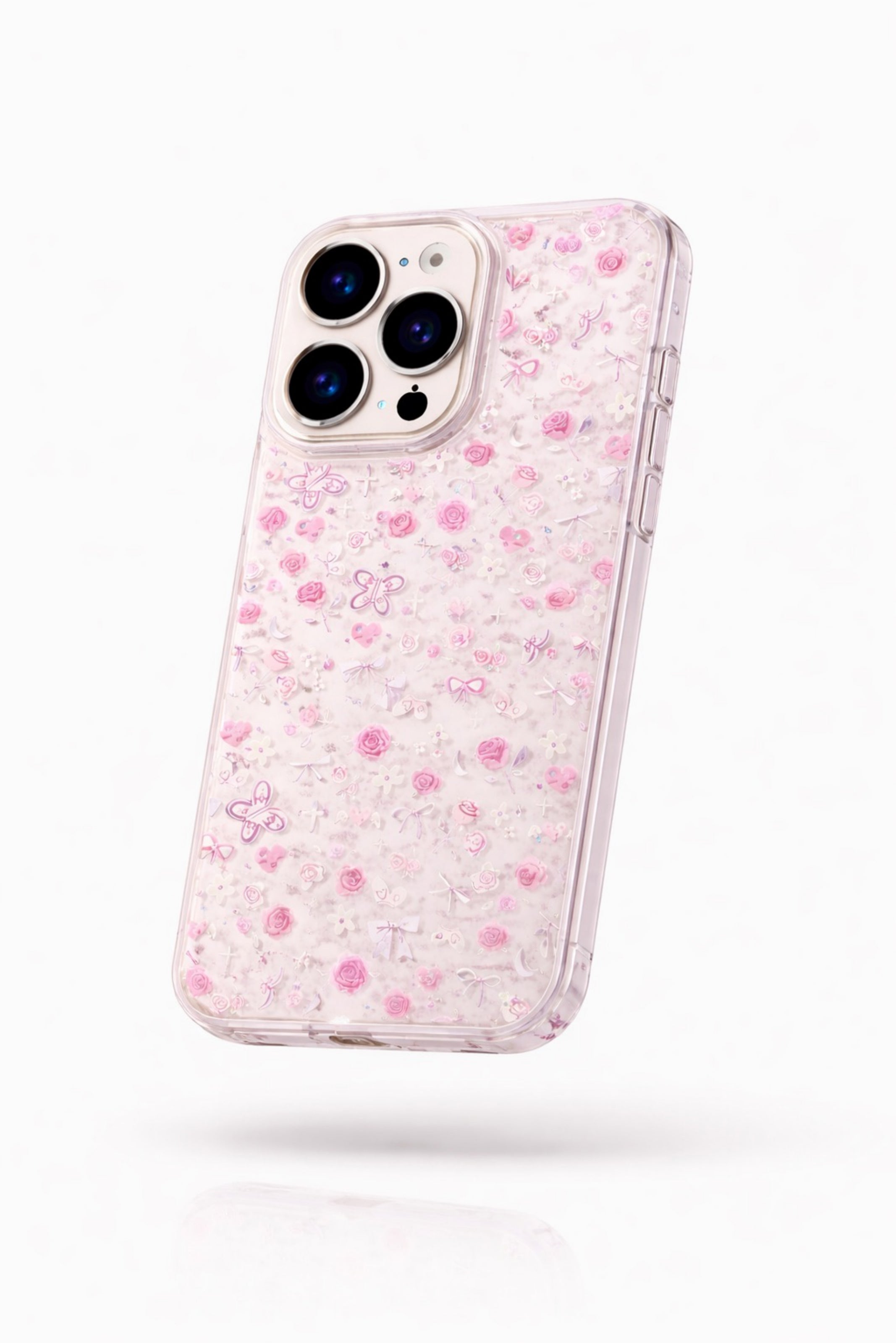 Sparkly Ribbon Bow, Rose & Butterfly Transparent | Cover for iPhone