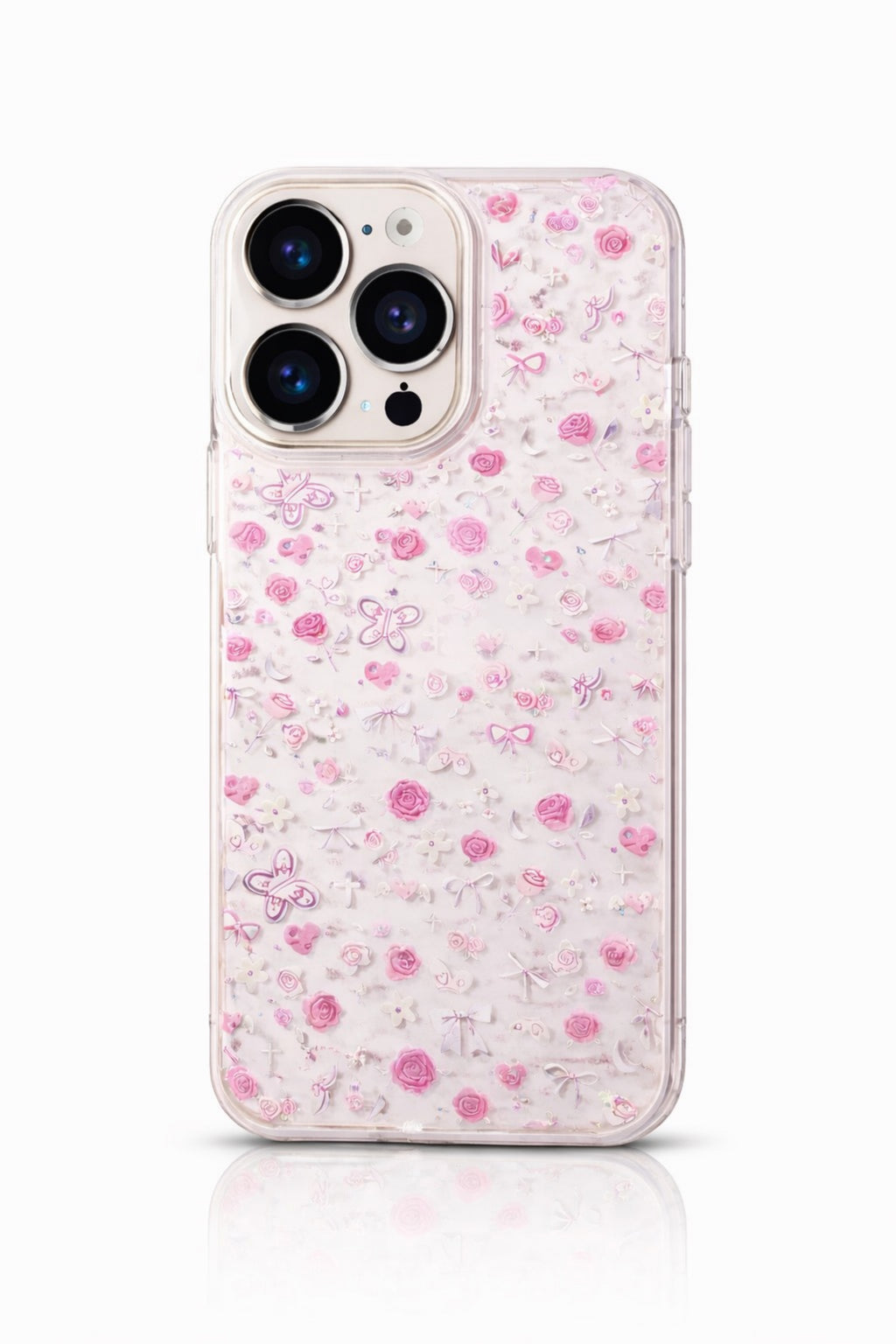 Sparkly Ribbon Bow, Rose & Butterfly Transparent | Cover for iPhone