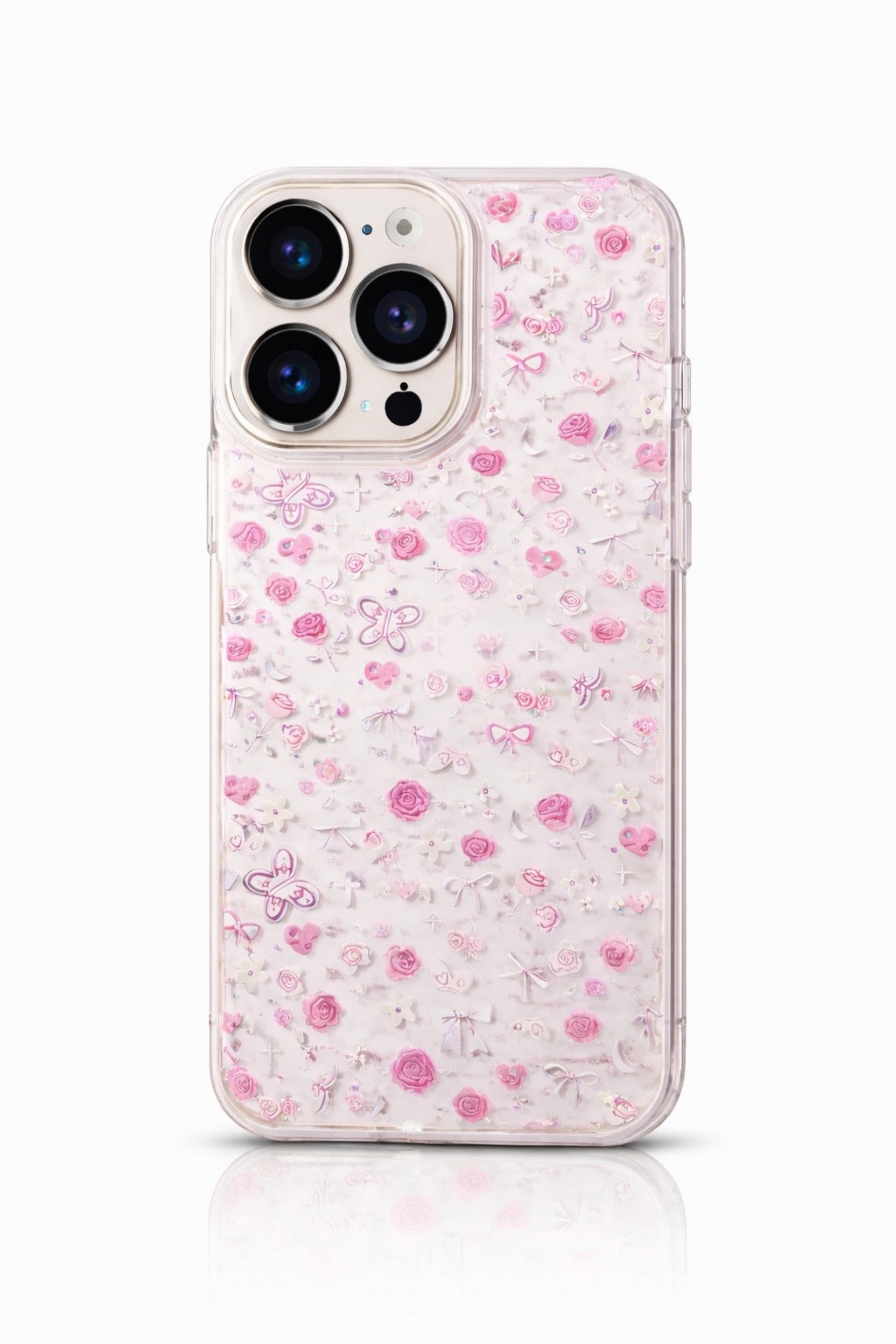 Sparkly Ribbon Bow, Rose & Butterfly Transparent | Cover for iPhone
