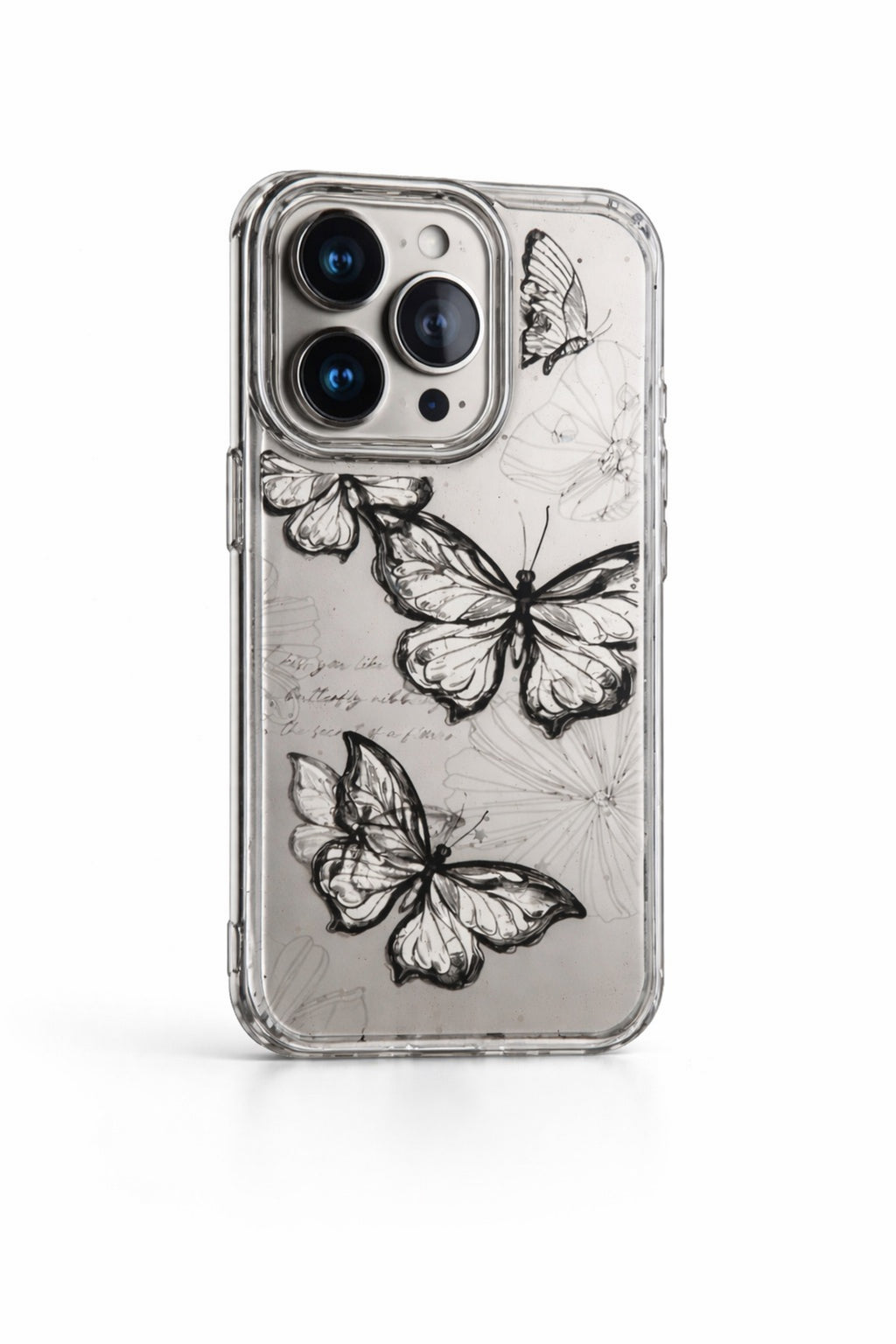 Aesthetic Charcoal Hand-Drawn Transparent Botanical | Cover for iPhone