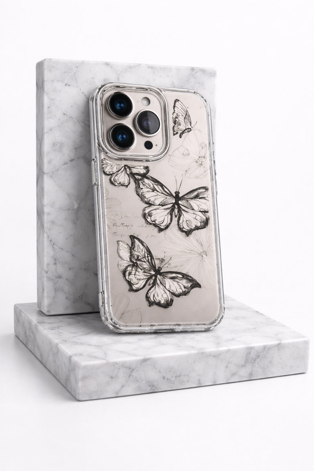 Aesthetic Charcoal Hand-Drawn Transparent Botanical | Cover for iPhone