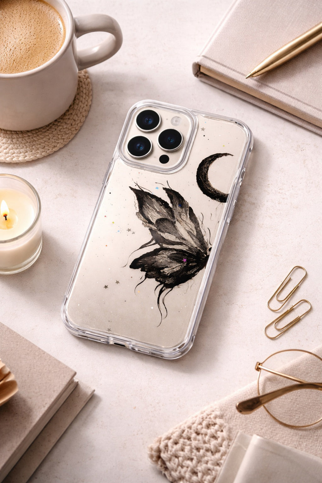 Gothic Dark Fairy Wing Clear Phone Case | Cover for iPhone